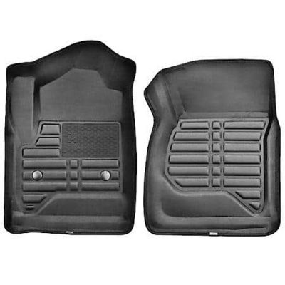CAR-GRAND Silverado 1500 Floor Mat Black Faux Leather - 2 Pack