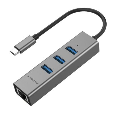 Lention CB-C23s USB-C to 3 USB 3.0 Ultra Slim Hub with Gigabit Ethernet LAN Adapter