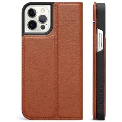 DECODED Wallet Case - iPhone 12 Pro Max Phone Case with Card Holder - Light Brown