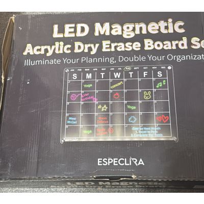 ESPECLIRA LED Magnetic Acrylic Dry Erase Board Set