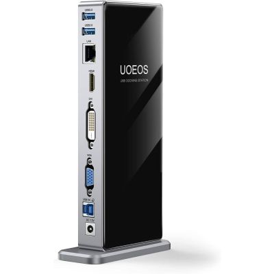 USB Docking Station uoeos 13 in 1 USB C Laptop Docking Station with HDMI&DVI&VGA Ports 