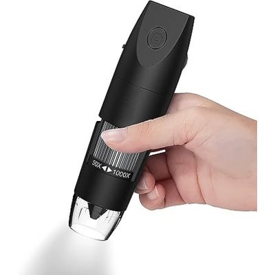 Generic  IW0316-NS-B Digital Microscope Wireless Pocket Handheld USB Microscopes/50x-1000x Zoom Fixed Focus HD Magnifier with LEDs-Black