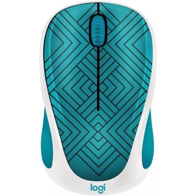 Logitech Design Collection Wireless Mouse M317 - Teal Maze