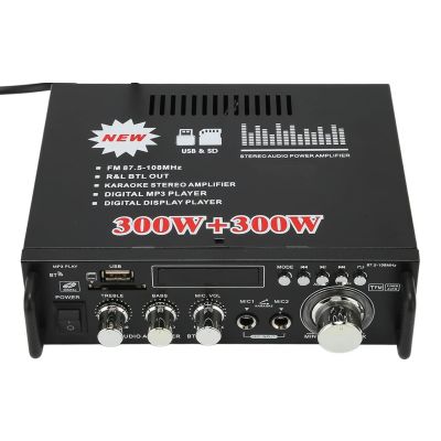 Audio Amplifier 300W Power Amplifier BT Wireless Remote Control Mini Small Amplifier