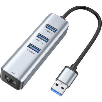 ABLEWE 3-Port USB 3.0 Hub with RJ45 10/100/1000 Gigabit Ethernet Adapter