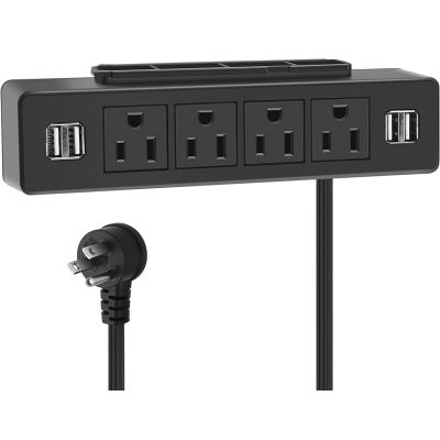 Under Desk Power Strip- with USB-Black
