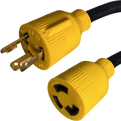 L5-30P to L5-30R Locking Generator Power Cord, 30A, 125V, 10 AWG, 3 Conductor