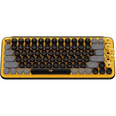 Logitech POP Keys Wireless Mechanical Tactile Switch Keyboard with Customizable Keys - Blast Yellow