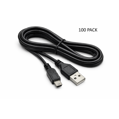 2 ft Mini USB 2.0 Cable A to Mini B - Lot of 100