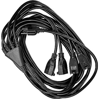 Luxury Office  LXO-4121-1PCK-4 Way Power Splitter - 1 to 4 Extension Cord Splitter-12' Long Extension Cord