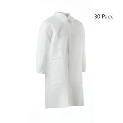 Critical Cover AlphaGuard Disposable Frocks with Elasticized Cuffs & Snap Closure - 30 Pack - XL