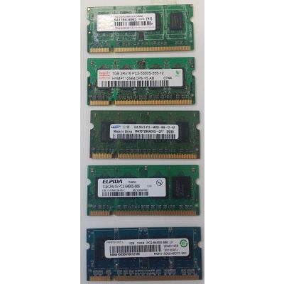Assorted Major Brand 1GB SODIMM DDR2 PC2-6400 Laptop Memory