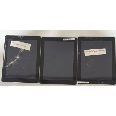 LOT OF 3 - Apple iPad 4th Gen A1458+A1460 Wi-Fi 16GB - ASIS