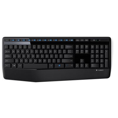 Logitech K345 Wireless Full-sized Keyboard with Palm Rest - Black 