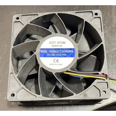 Scott Offord 7000RPM 12038 Miner Cooling Fan 12V 2.7A - Black