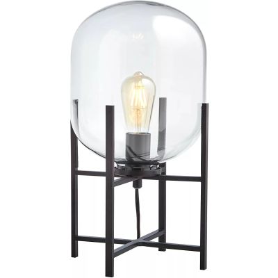 Rivet Modern Industrial Metal Stand Table Desk Lamp - Matte Black - AF47315