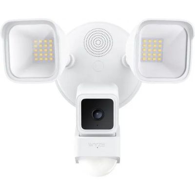 Wyze - Wired Outdoor Wi-Fi Floodlight Home Security Camera - White