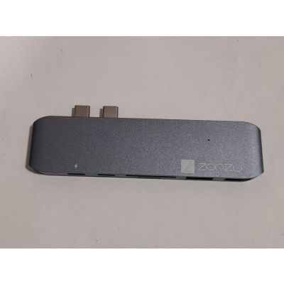 Zoozu 7 in 1 Hub Multi-Port USB-C Dock Adapter - Silver 