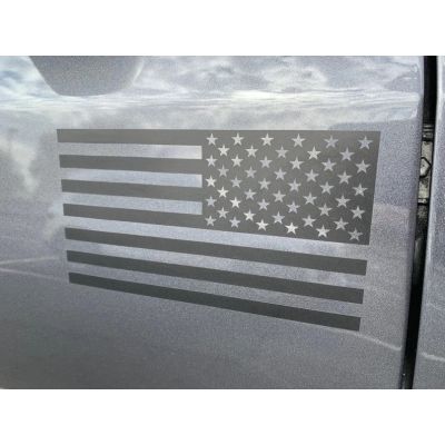 OFFROAD - Universal American Flag Vinyl Decal - Black - 14 x 12