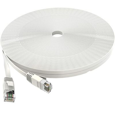 Cat 6 Ethernet Cable 10Gbps High Speed Ethernet Cable - White - 100FT