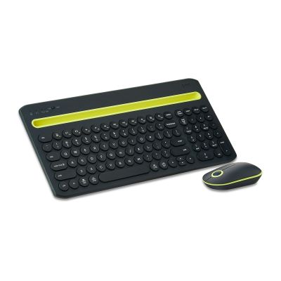 Onn. Multi-Device Wireless Full Size Keyboard and 3-Button Mouse Set 