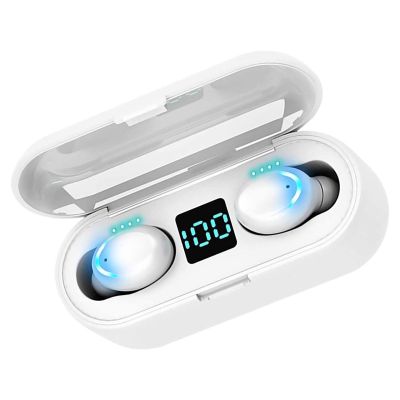 VOLT PLUS TECH Wireless V5.0 Bluetooth Earbuds - White 